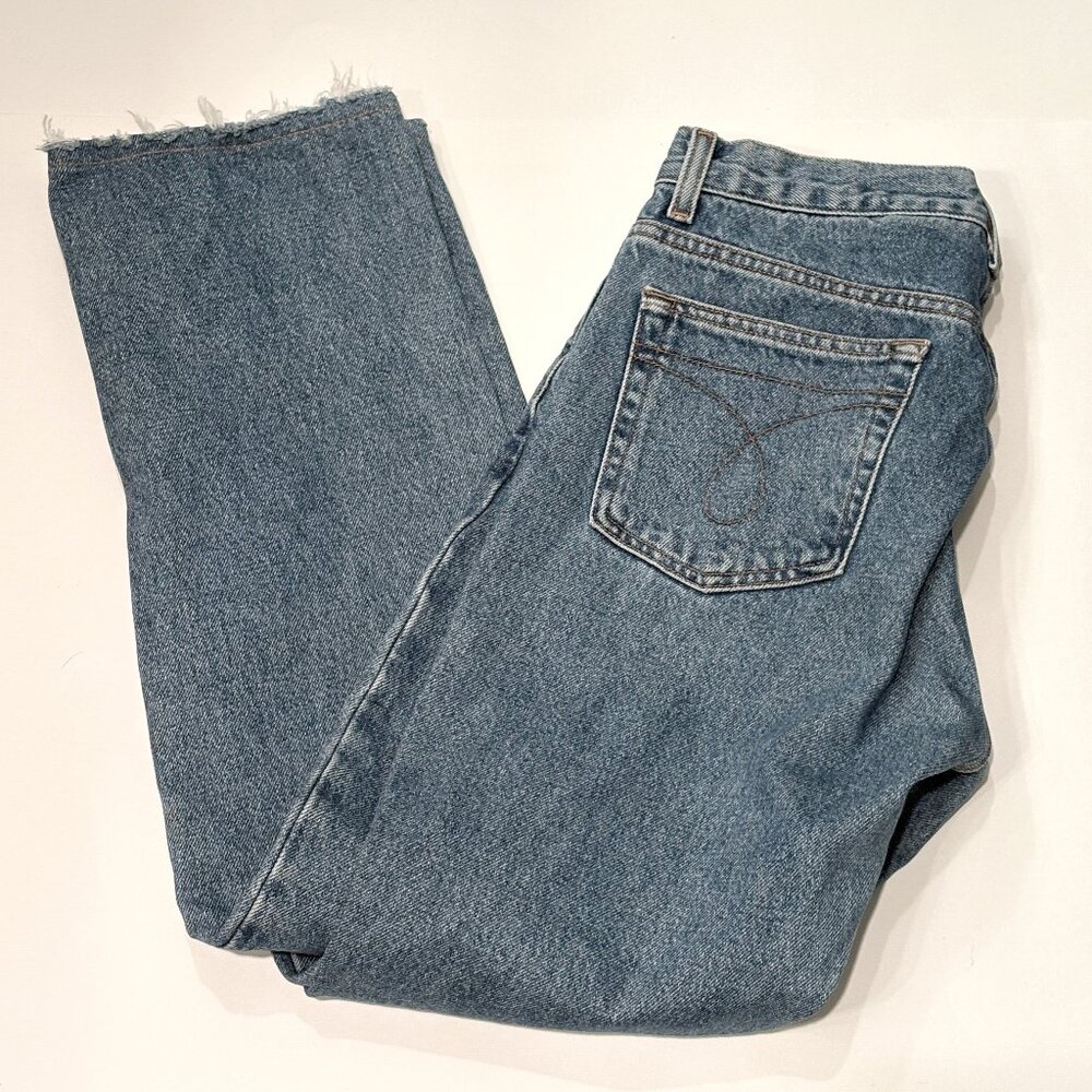 Vtg Calvin Klein straight leg stone wash mom jeans, 7